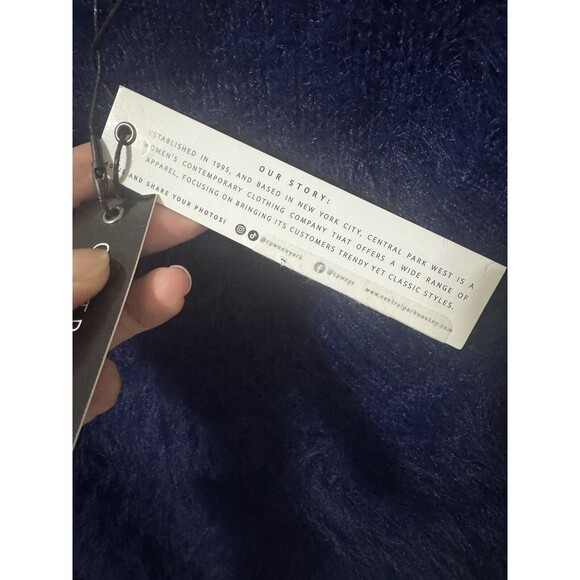 Central Park West Fuzzy Sweater in Navy blue- Size: XS NWT - Picture 5 of 10